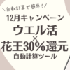12月 ウエル活 花王30％還元　自動計算ツール